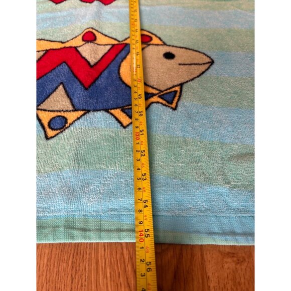 Colorful Fish Beach Towel Water Blue Green 55” x30" Cotton Sultans Linens - Picture 4 of 8